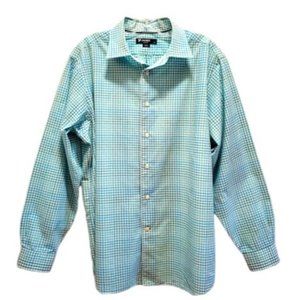 Cremieux Lightweight Cotton Long Sleeve Button-Down Gingham Plaid Shirt Size L